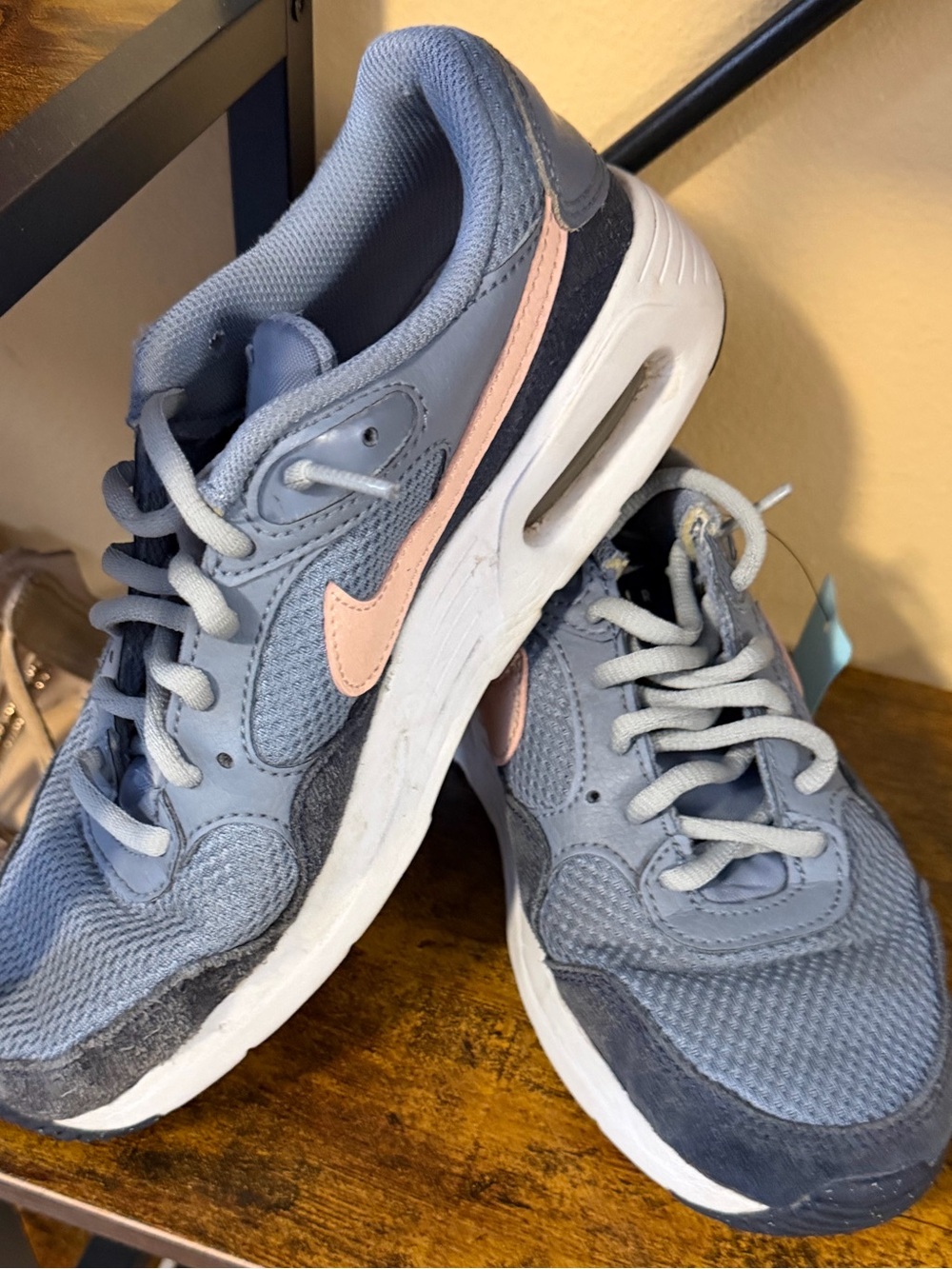 Nike Women’s Athletic Shoes in Light Gray with Pink Swoosh